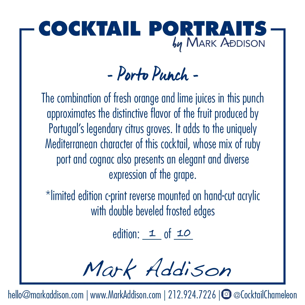 Limited Edition Cocktail Portrait: Porto Punch