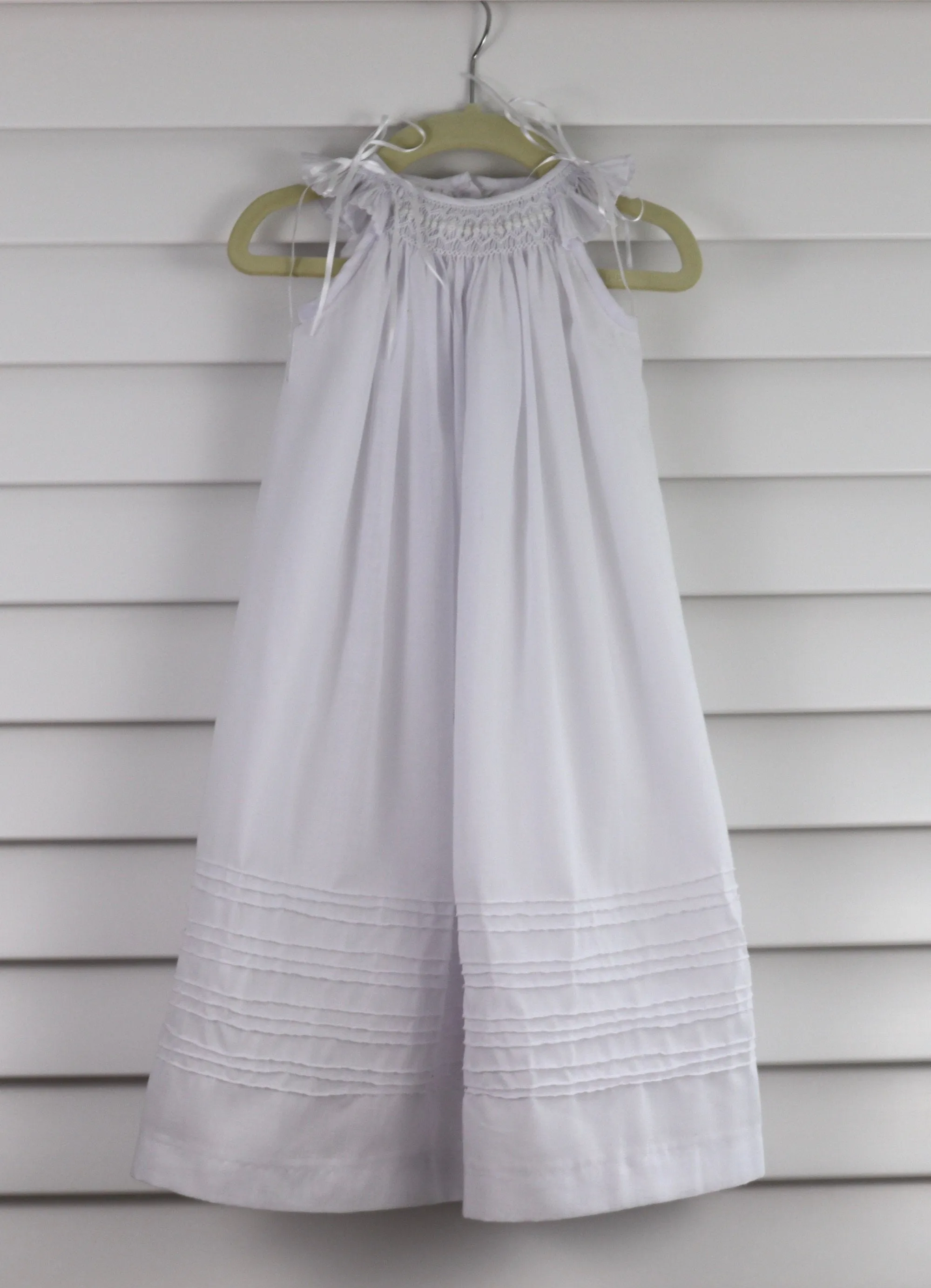 Long Baby Girl Christening Gown Baptism Gown White Cotton  Blessing Dress Free  Personalization