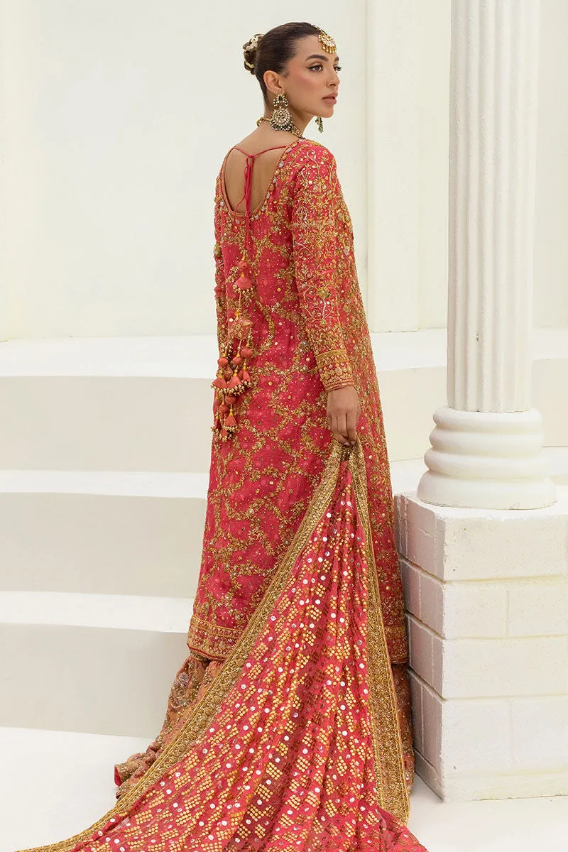 Long Kameez Lehenga Golden Work Pakistani Wedding Dresses