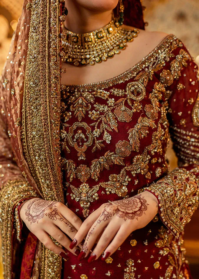 Long Kameez Lehenga Golden Work Pakistani Wedding Dresses