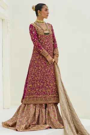 Long Shirt With  Gold  Lehenga