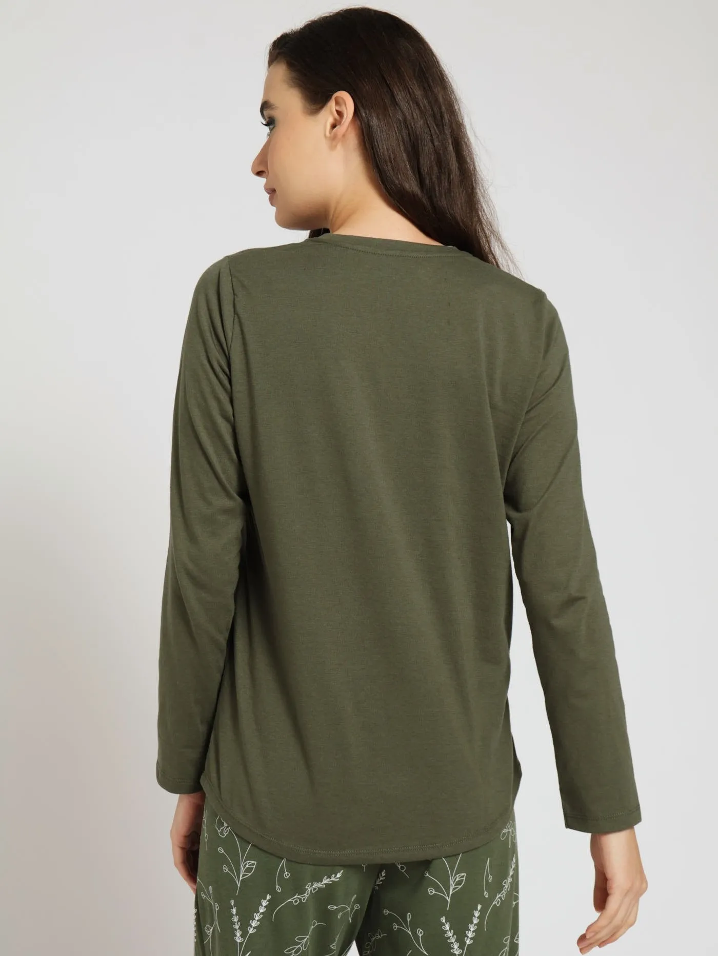 Long Sleeve Knit Tee - Khaki