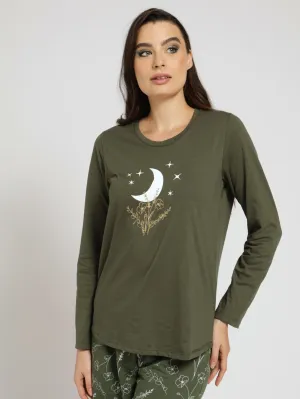 Long Sleeve Knit Tee - Khaki