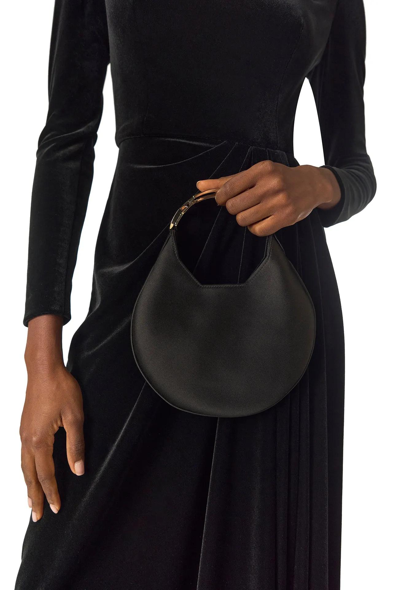 Long Sleeve Velour Gown With Scarf