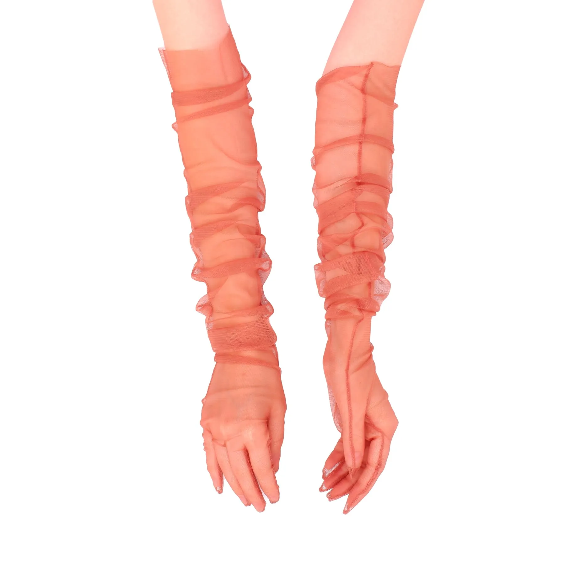 Long Tulle Transparent Bridal Gloves Gloves for Costume and Prom