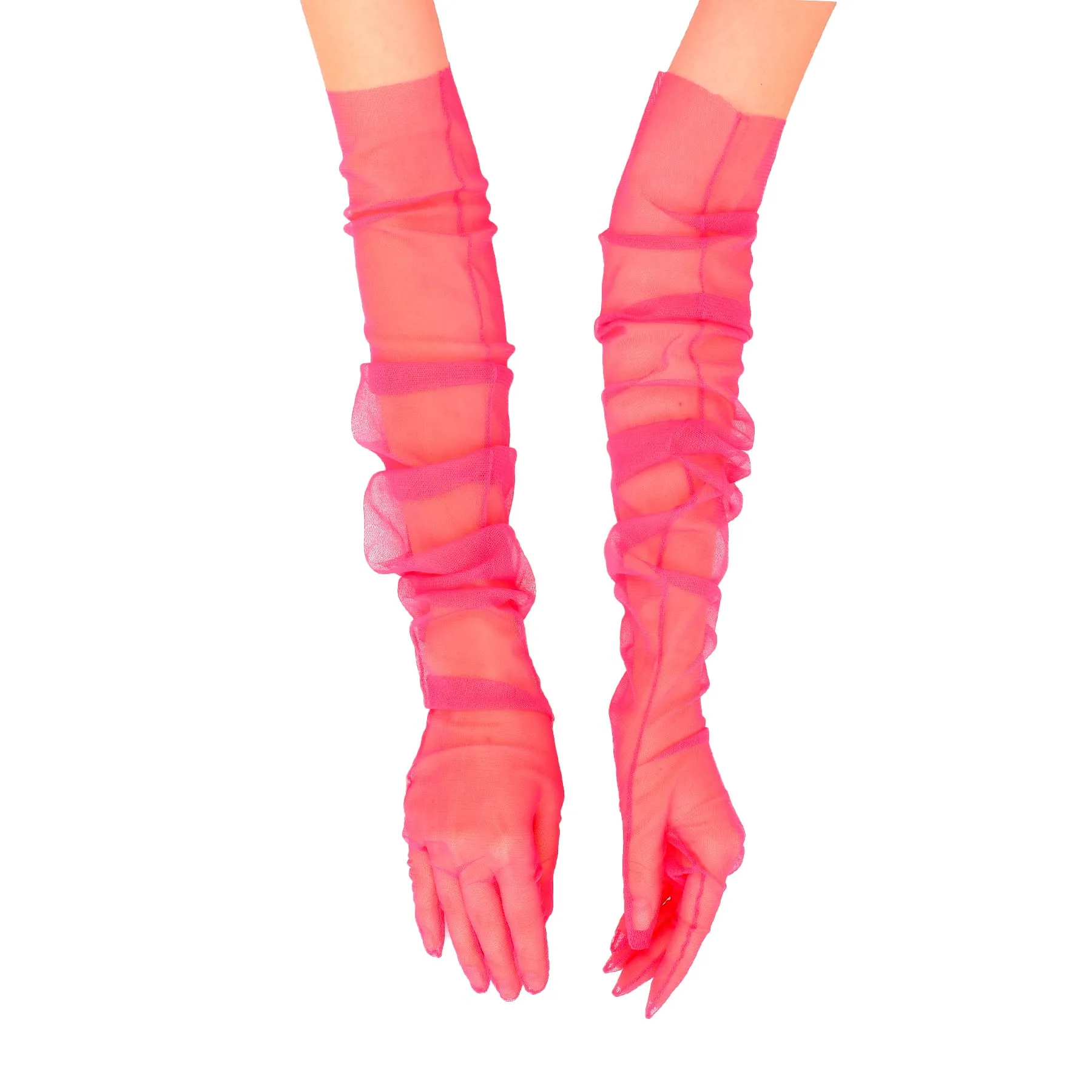Long Tulle Transparent Bridal Gloves Gloves for Costume and Prom