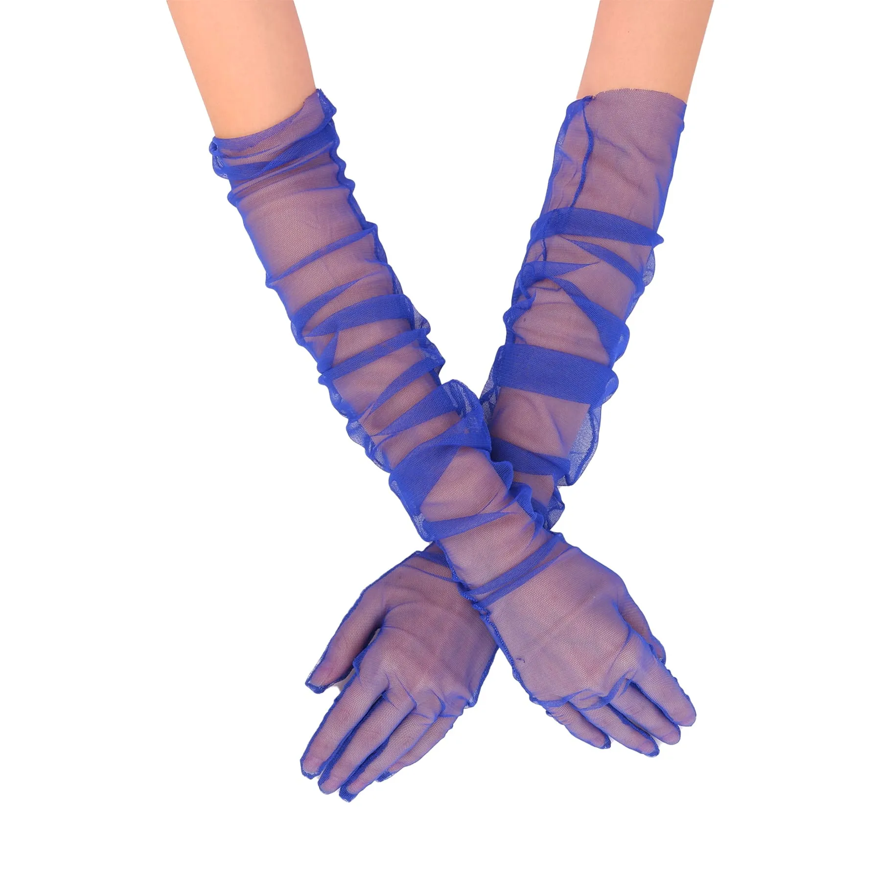 Long Tulle Transparent Bridal Gloves Gloves for Costume and Prom
