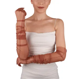 Long Tulle Transparent Bridal Gloves Gloves for Costume and Prom