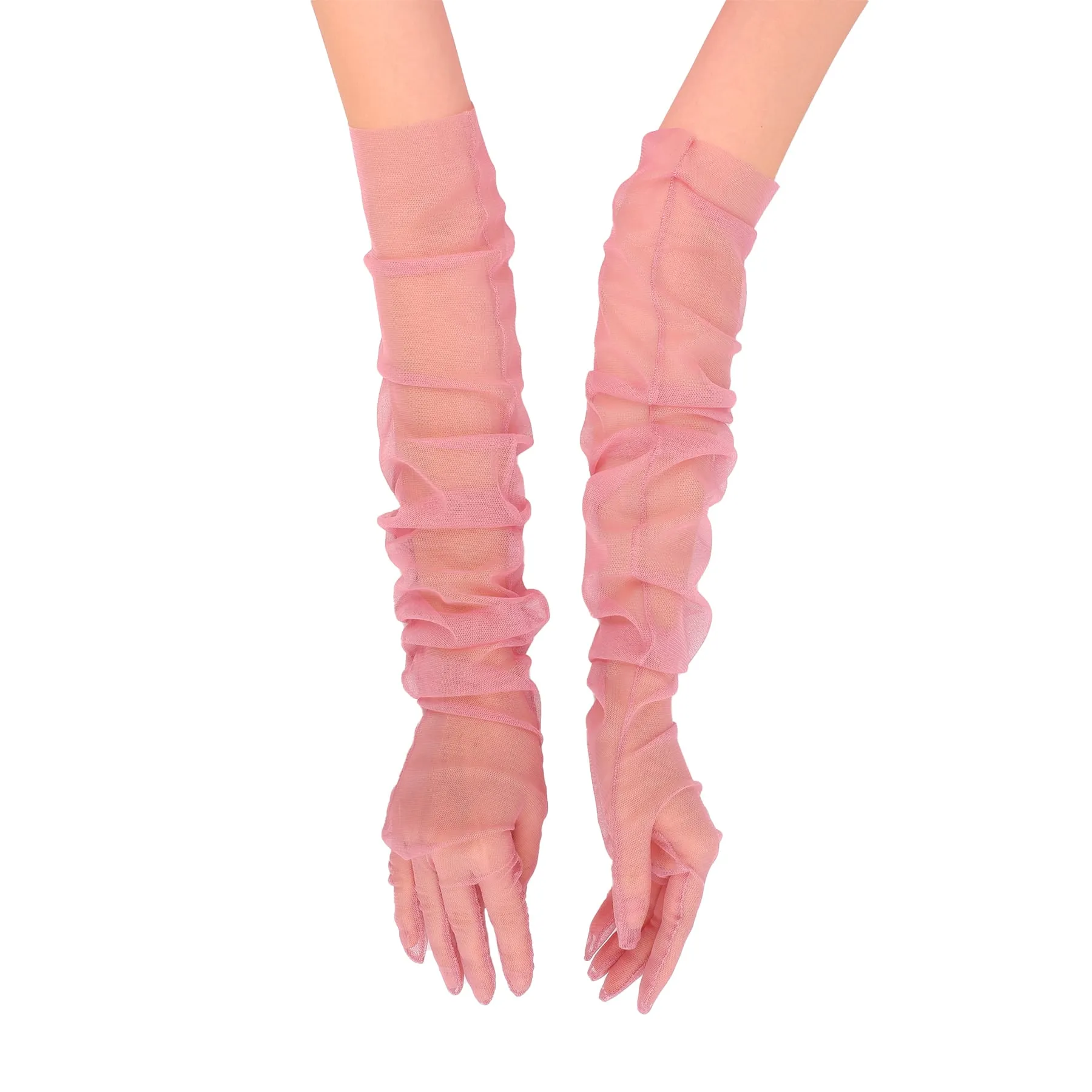 Long Tulle Transparent Bridal Gloves Gloves for Costume and Prom