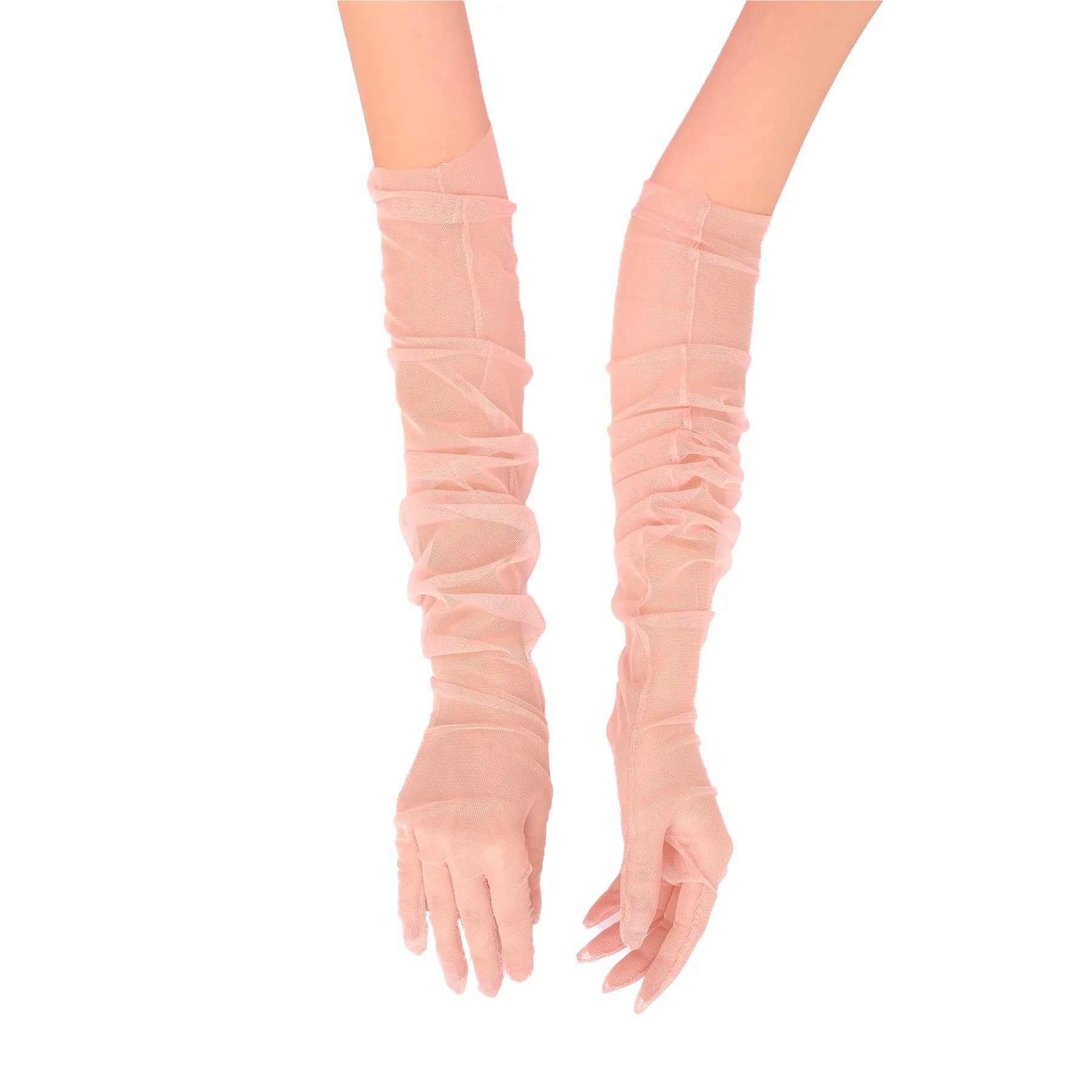 Long Tulle Transparent Bridal Gloves Gloves for Costume and Prom