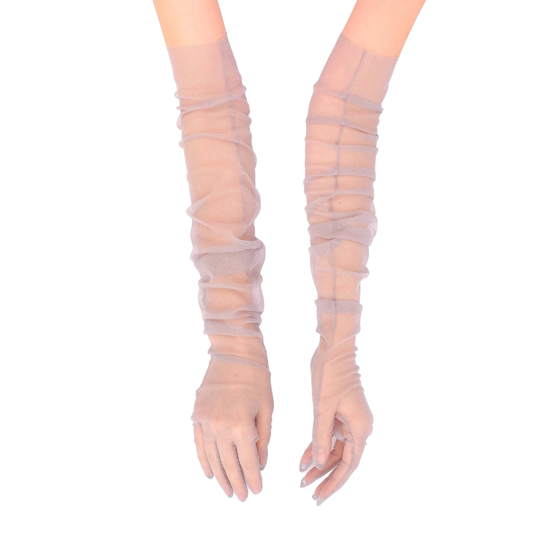Long Tulle Transparent Bridal Gloves Gloves for Costume and Prom