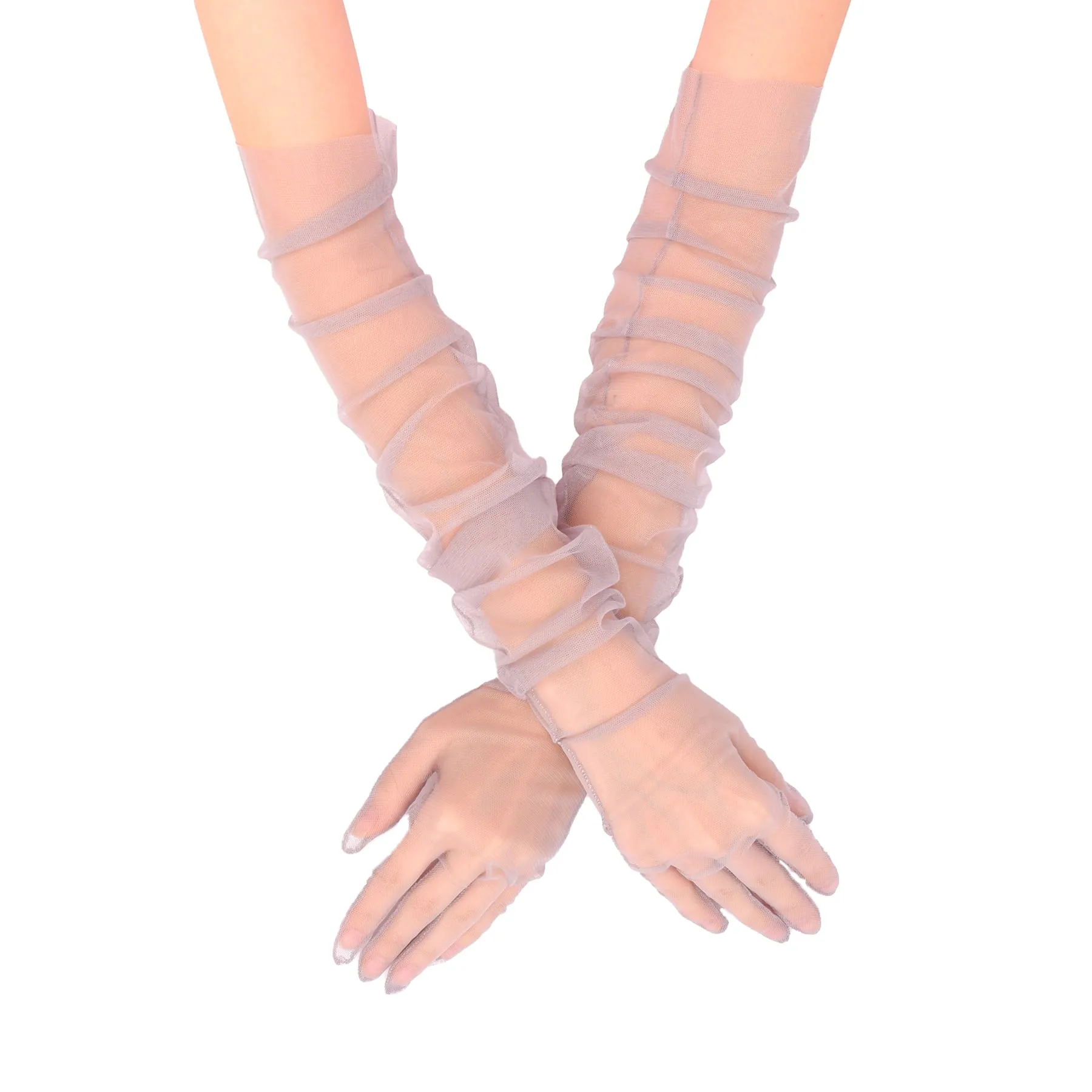 Long Tulle Transparent Bridal Gloves Gloves for Costume and Prom