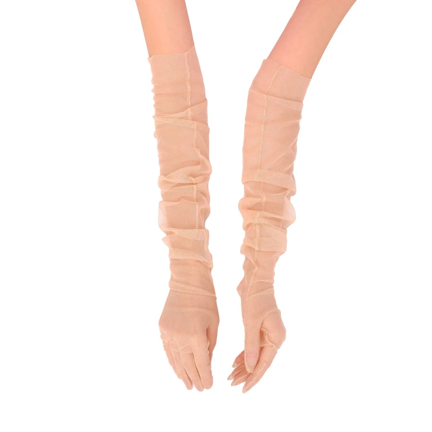 Long Tulle Transparent Bridal Gloves Gloves for Costume and Prom
