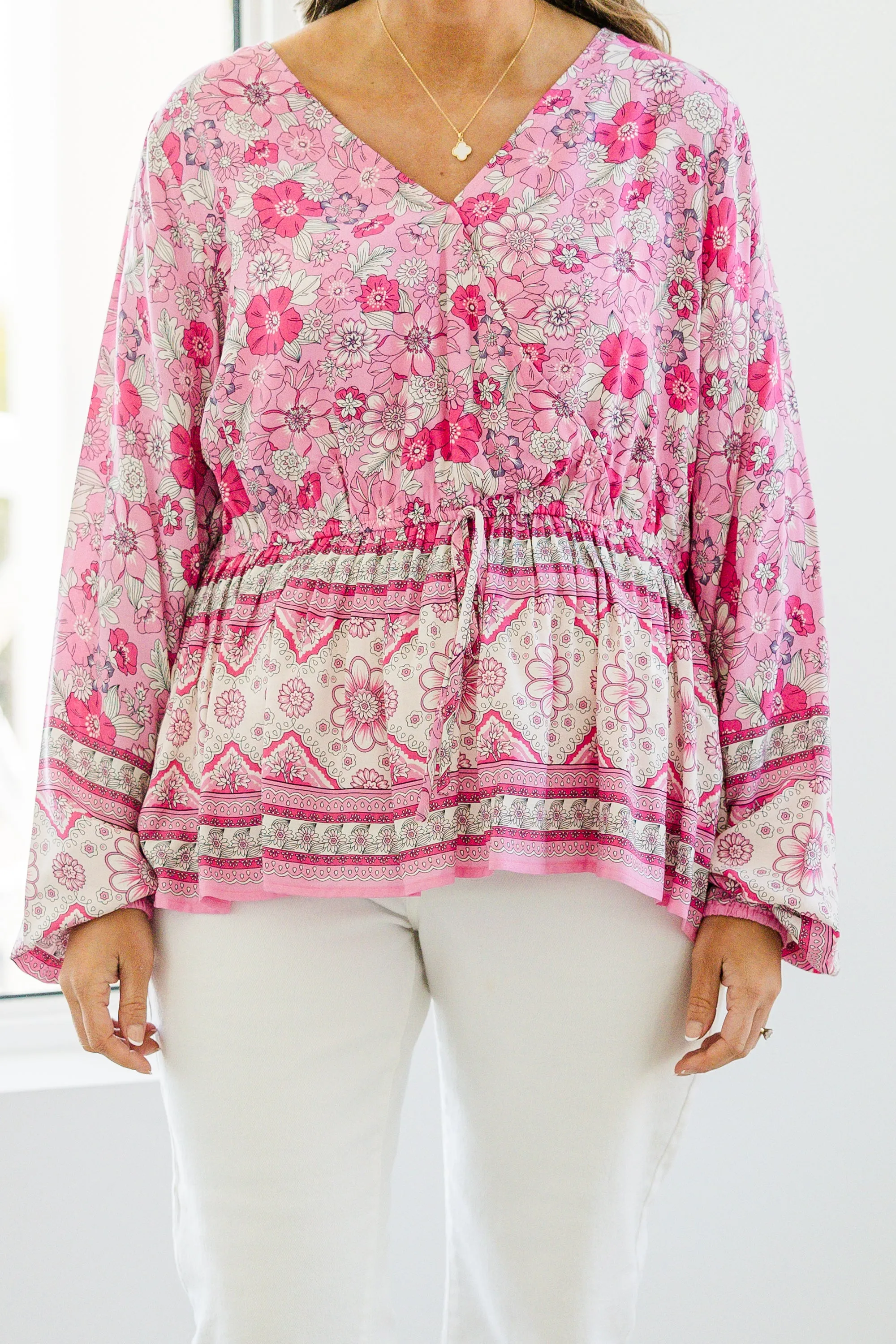 Looking Around For You Top, Pink