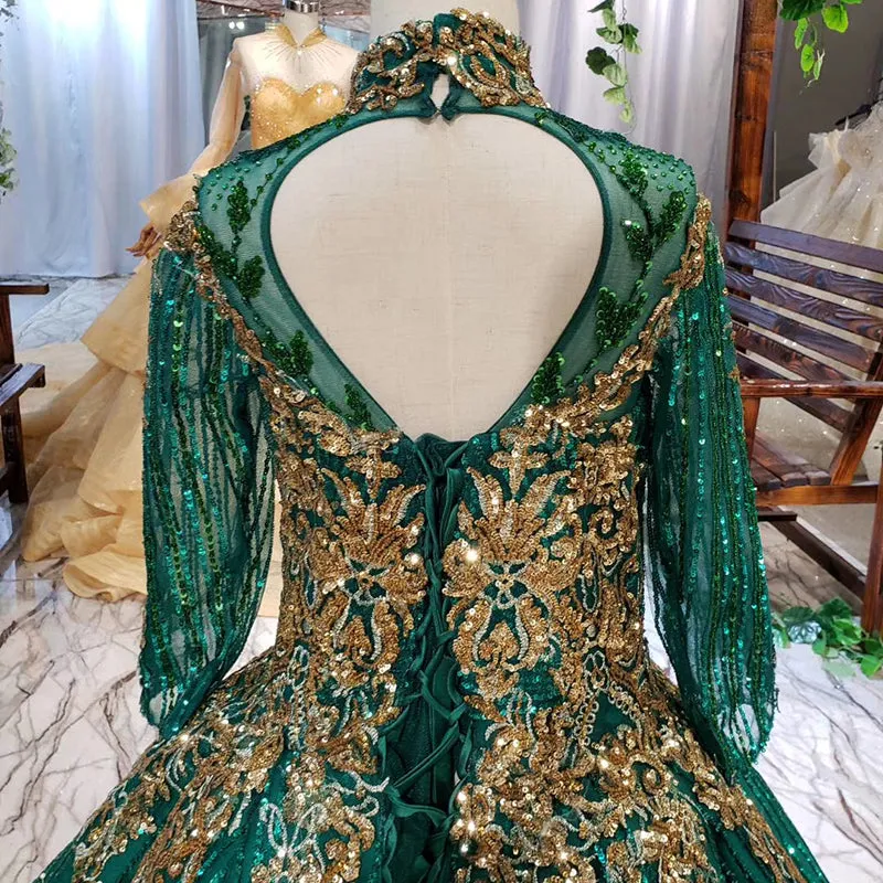 LS11238 Long Sleeves Real Sample Handmade Flower Baby Girl Evening Dress