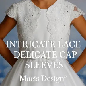 Macis Design Sheer Lace Sleeve Kids Dress - 124408X