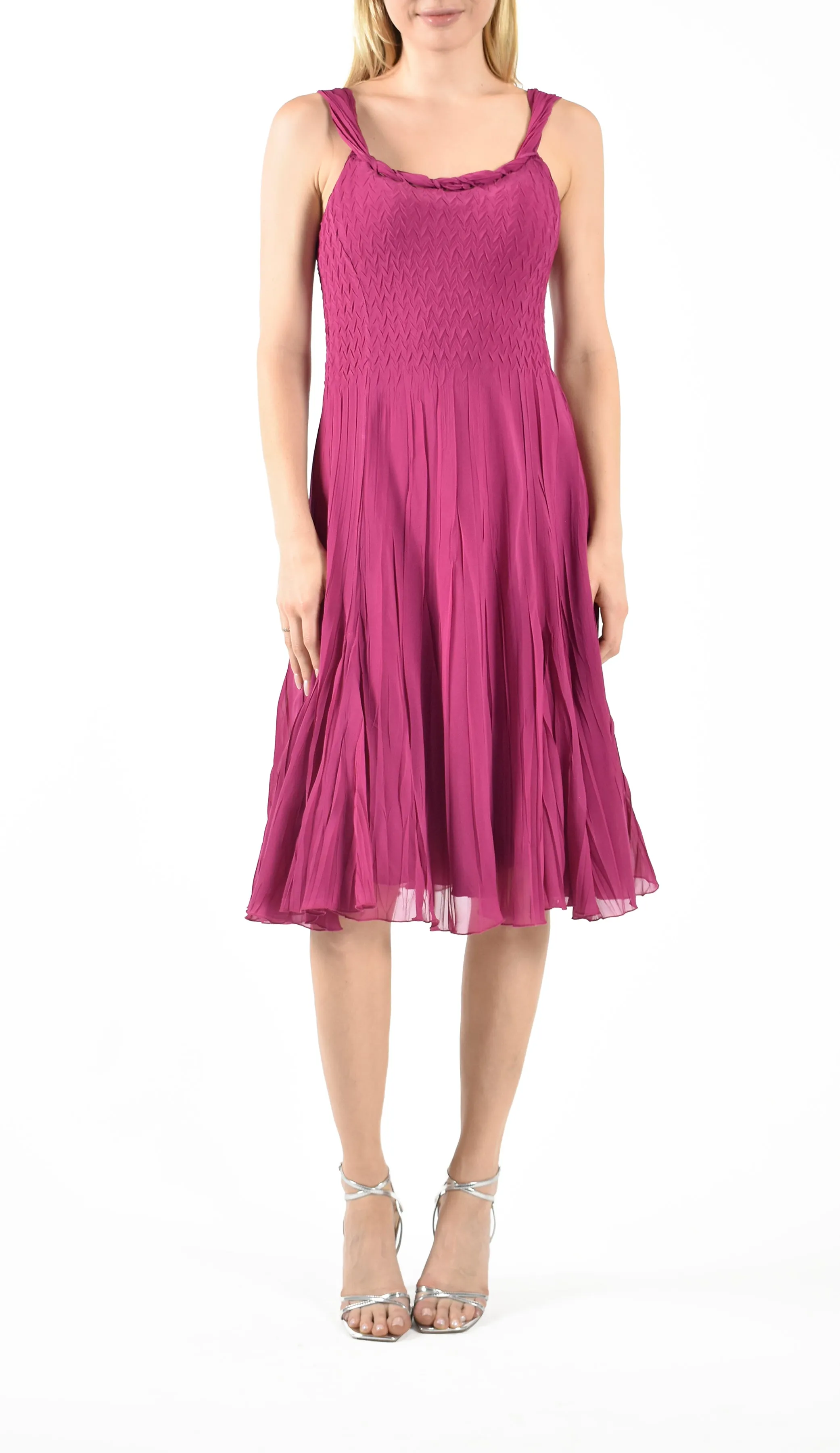 Magenta Chiffon Scarf Dress