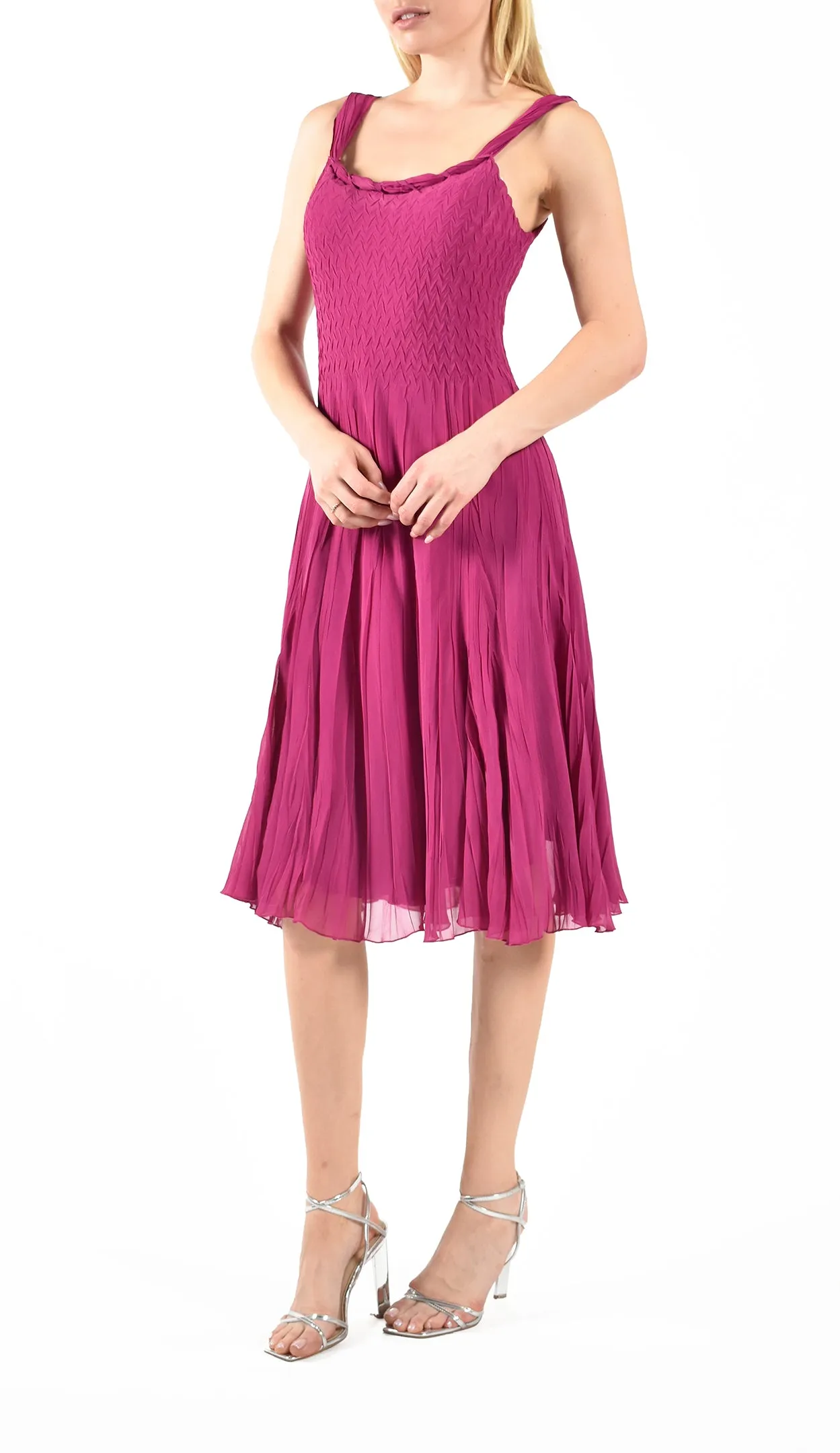 Magenta Chiffon Scarf Dress