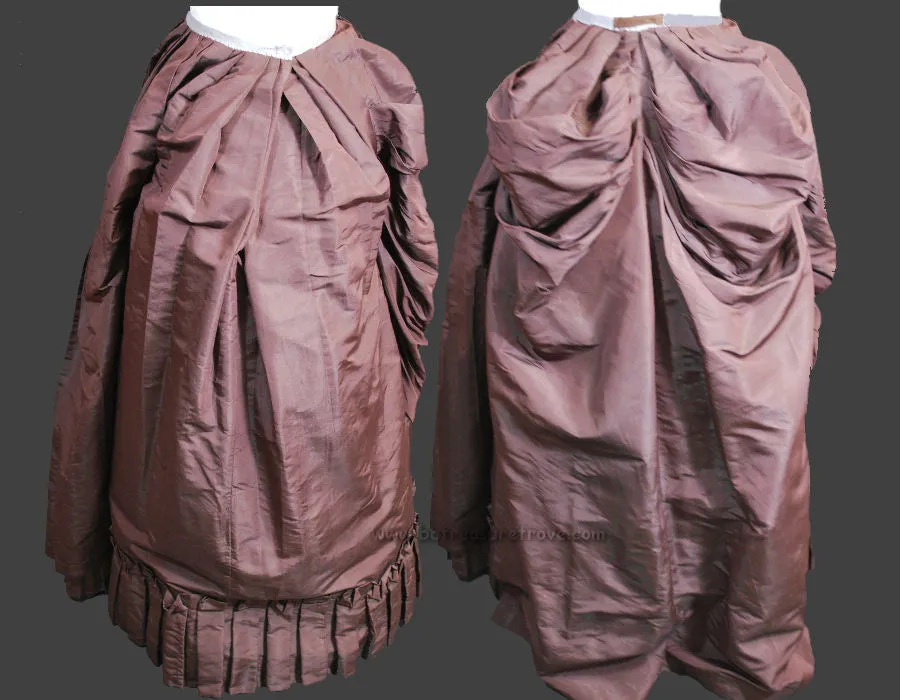Magnificent 3-Piece Antique Victorian Bustle Dress, Circa 1885