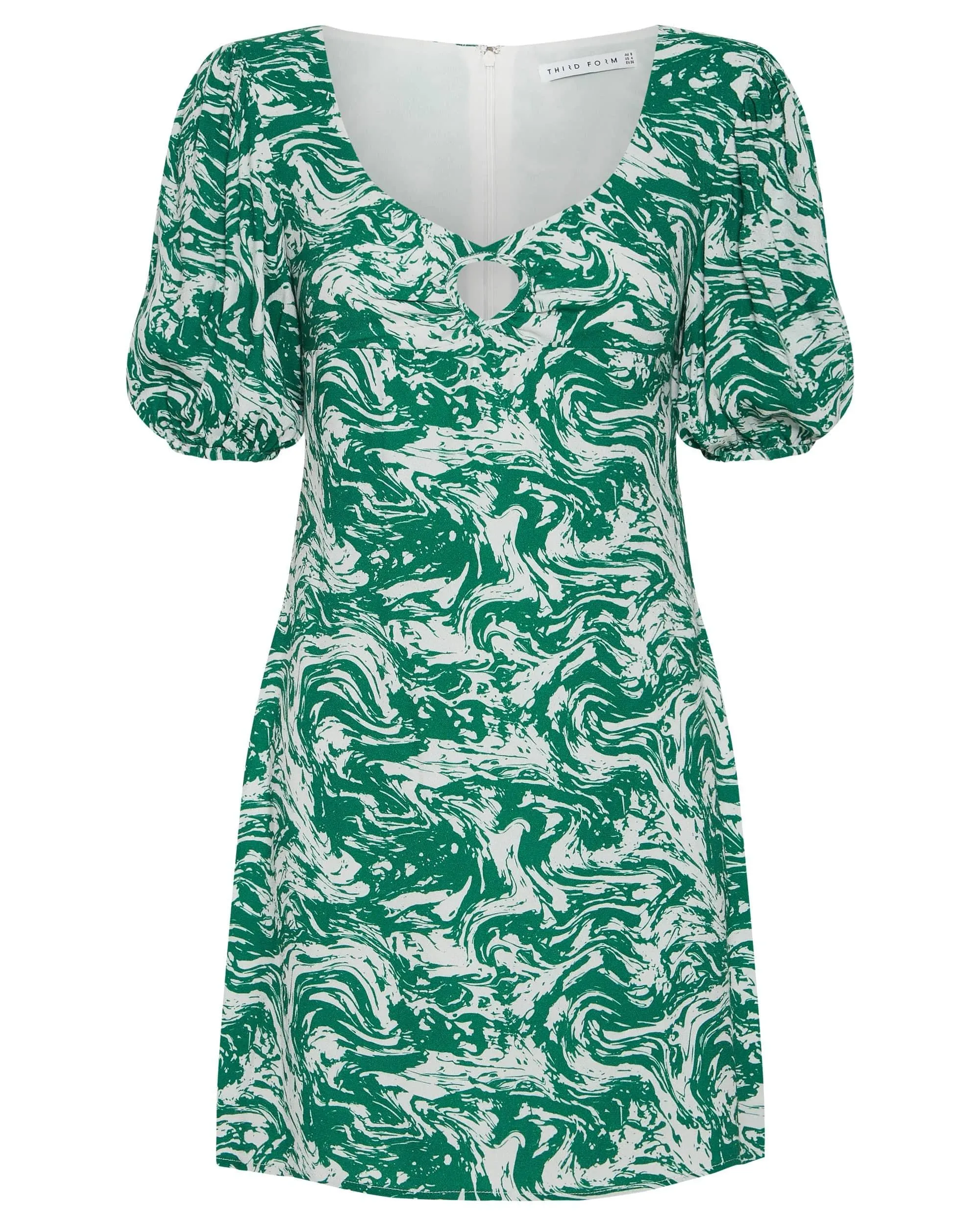 MARBLE BALLON SLEEVE MINI DRESS | MARBLE