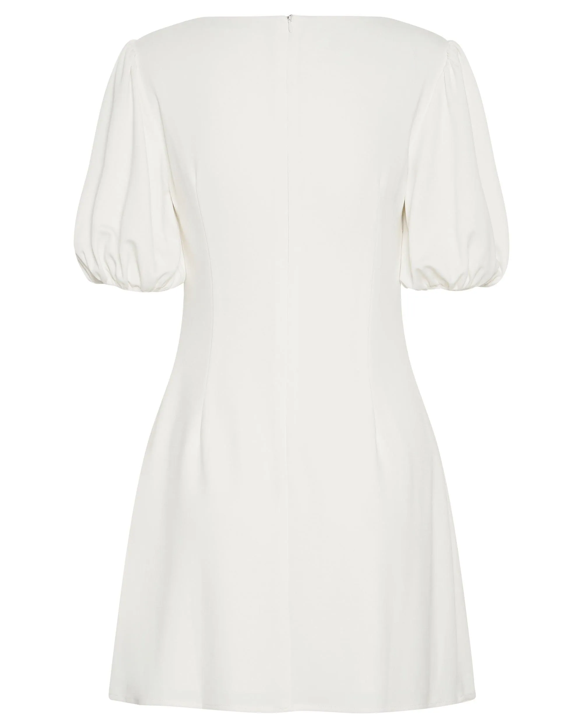 MARBLE BALLON SLEEVE MINI DRESS | OFF WHITE