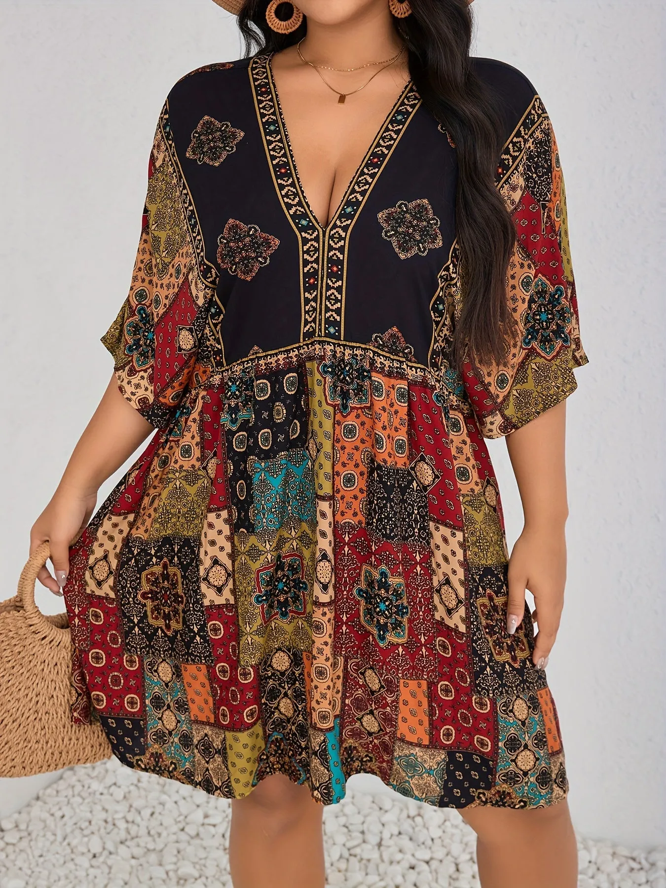 Mariella | Plus Size Floral Peplum Dress