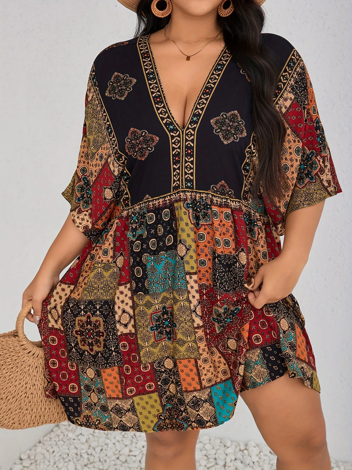 Mariella | Plus Size Floral Peplum Dress