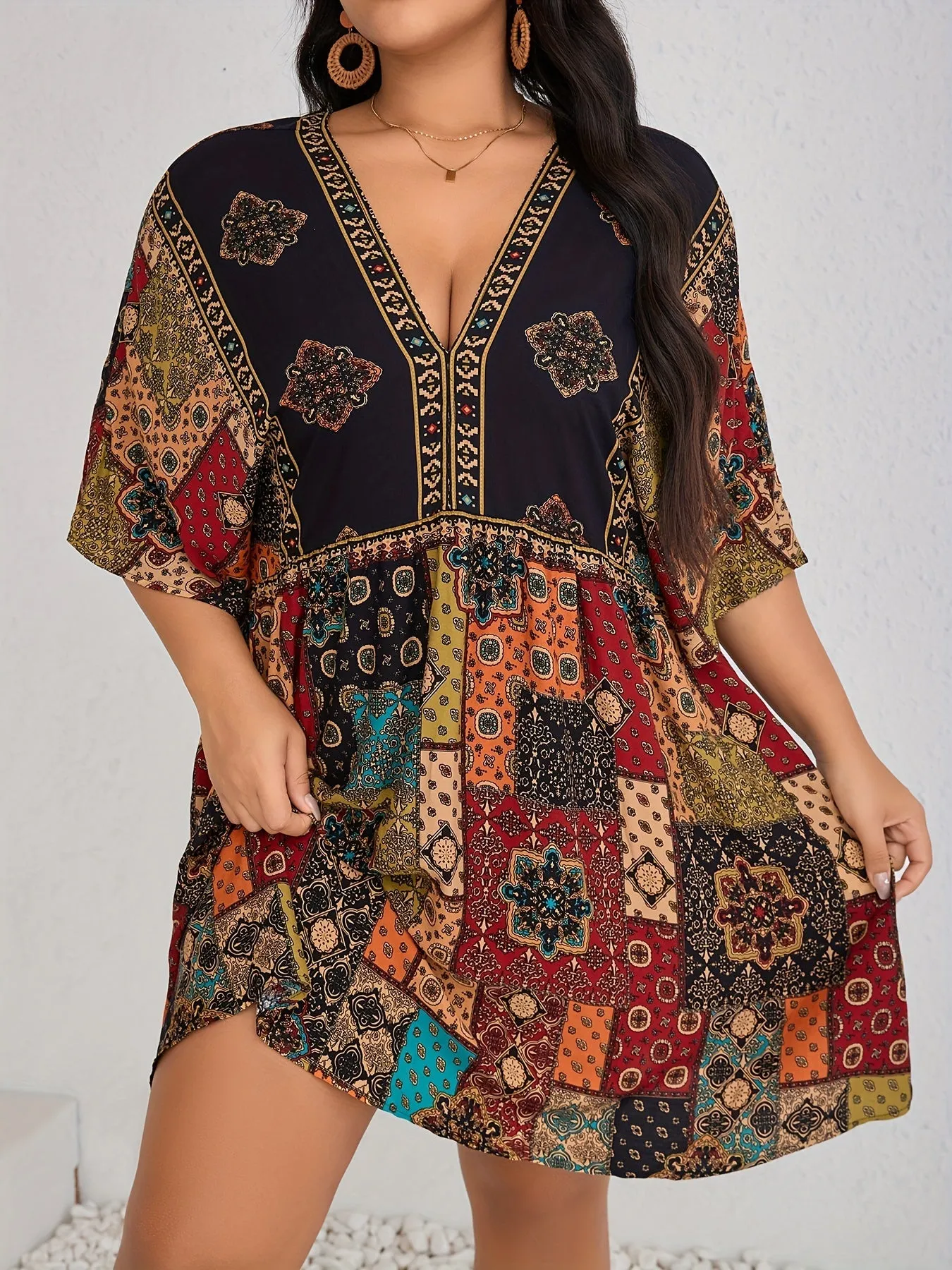 Mariella | Plus Size Floral Peplum Dress