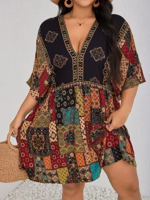 Mariella | Plus Size Floral Peplum Dress