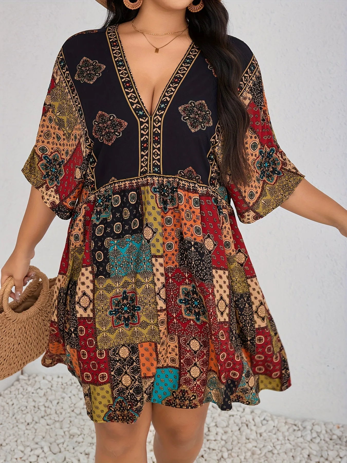 Mariella | Plus Size Floral Peplum Dress