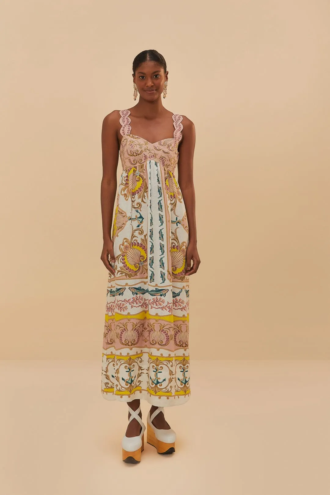 Maritime Magic Sleeveless Maxi Dress