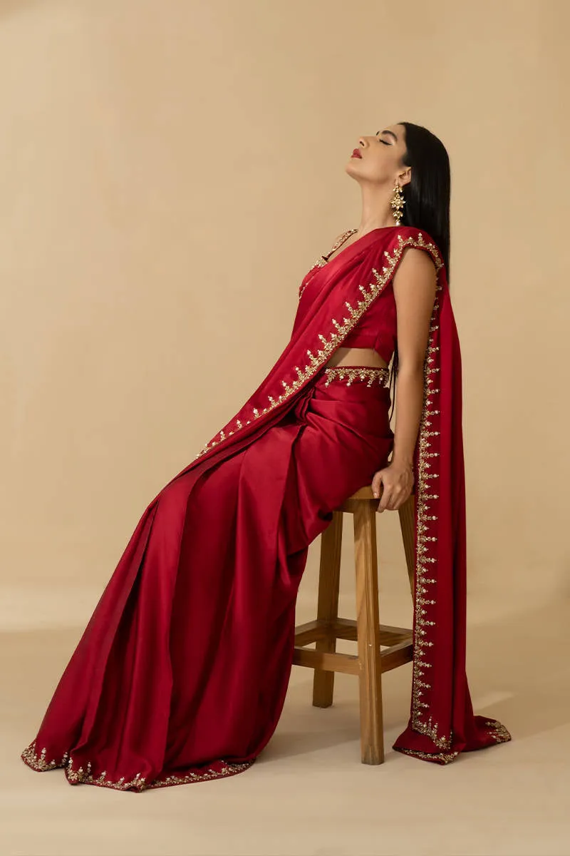 MAROON SAREE