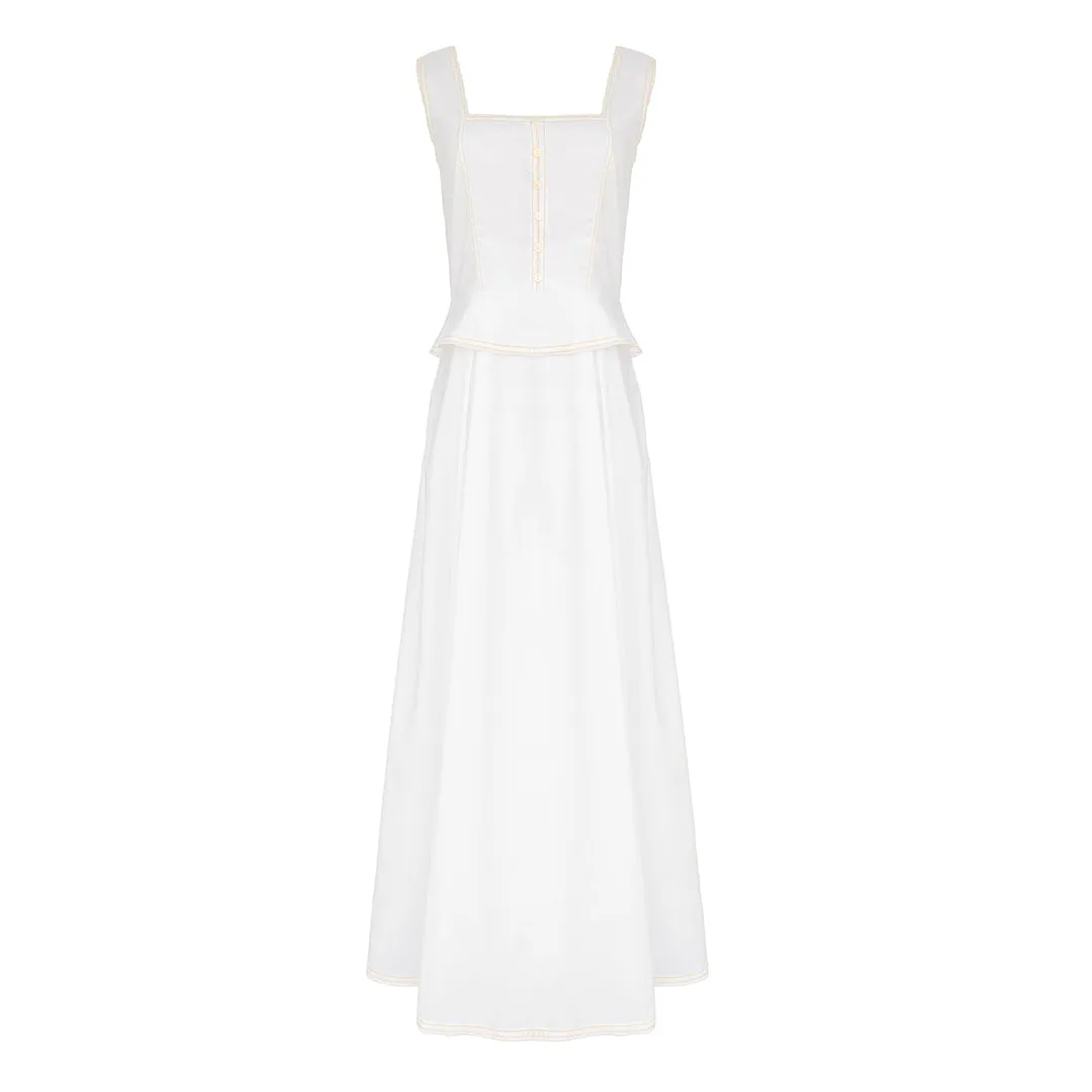 MASON'S DAUGHTER Megan Dress, White Poplin