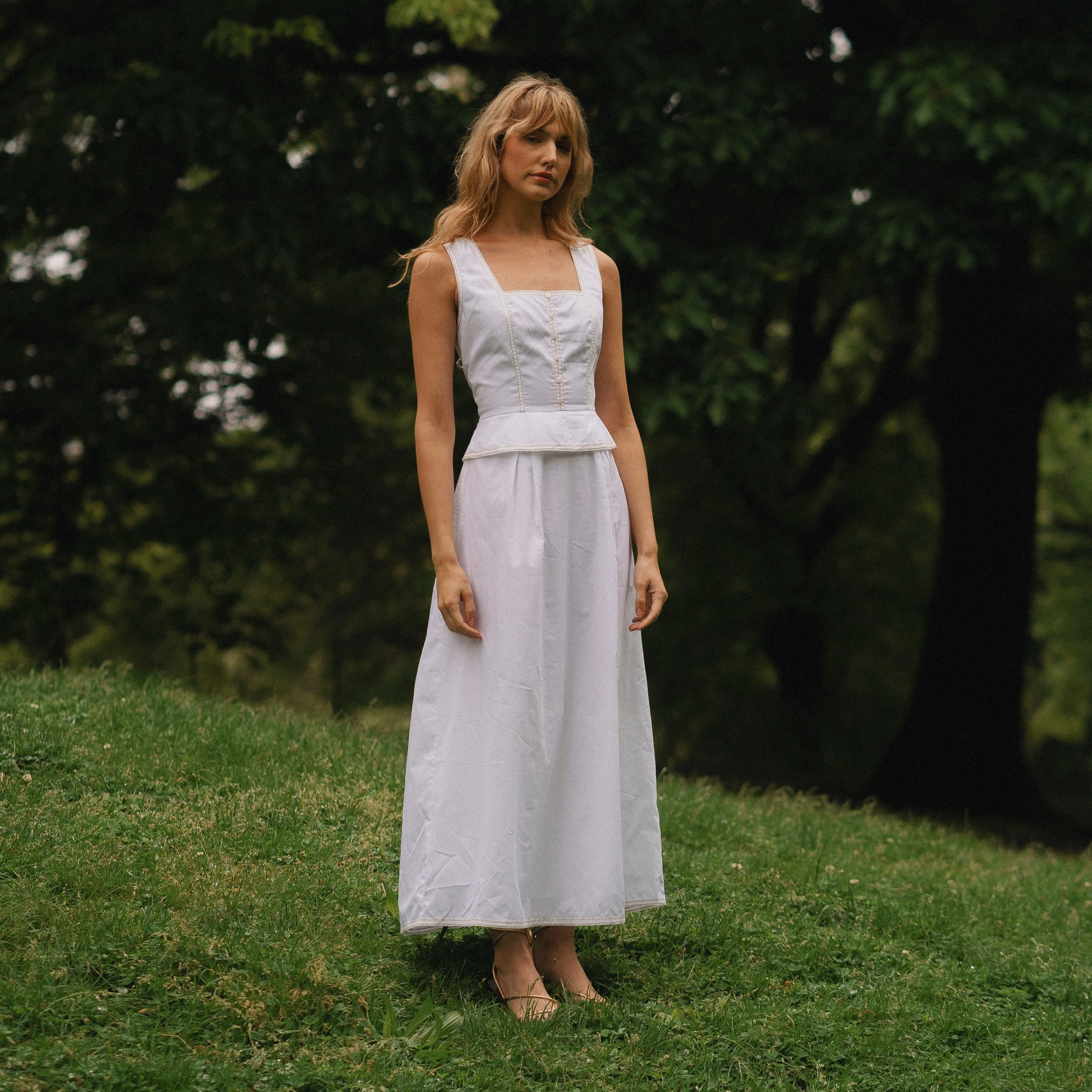 MASON'S DAUGHTER Megan Dress, White Poplin