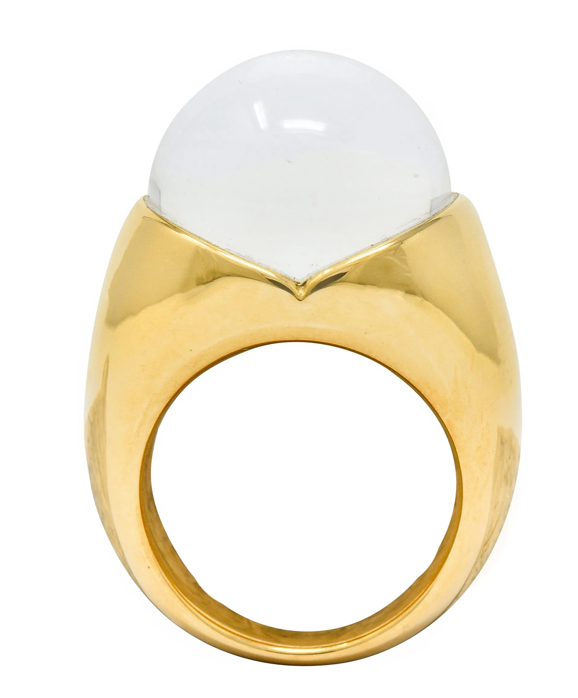 Mauboussin Paris Diamond Rock Crystal 18 Karat Gold Orb Ring