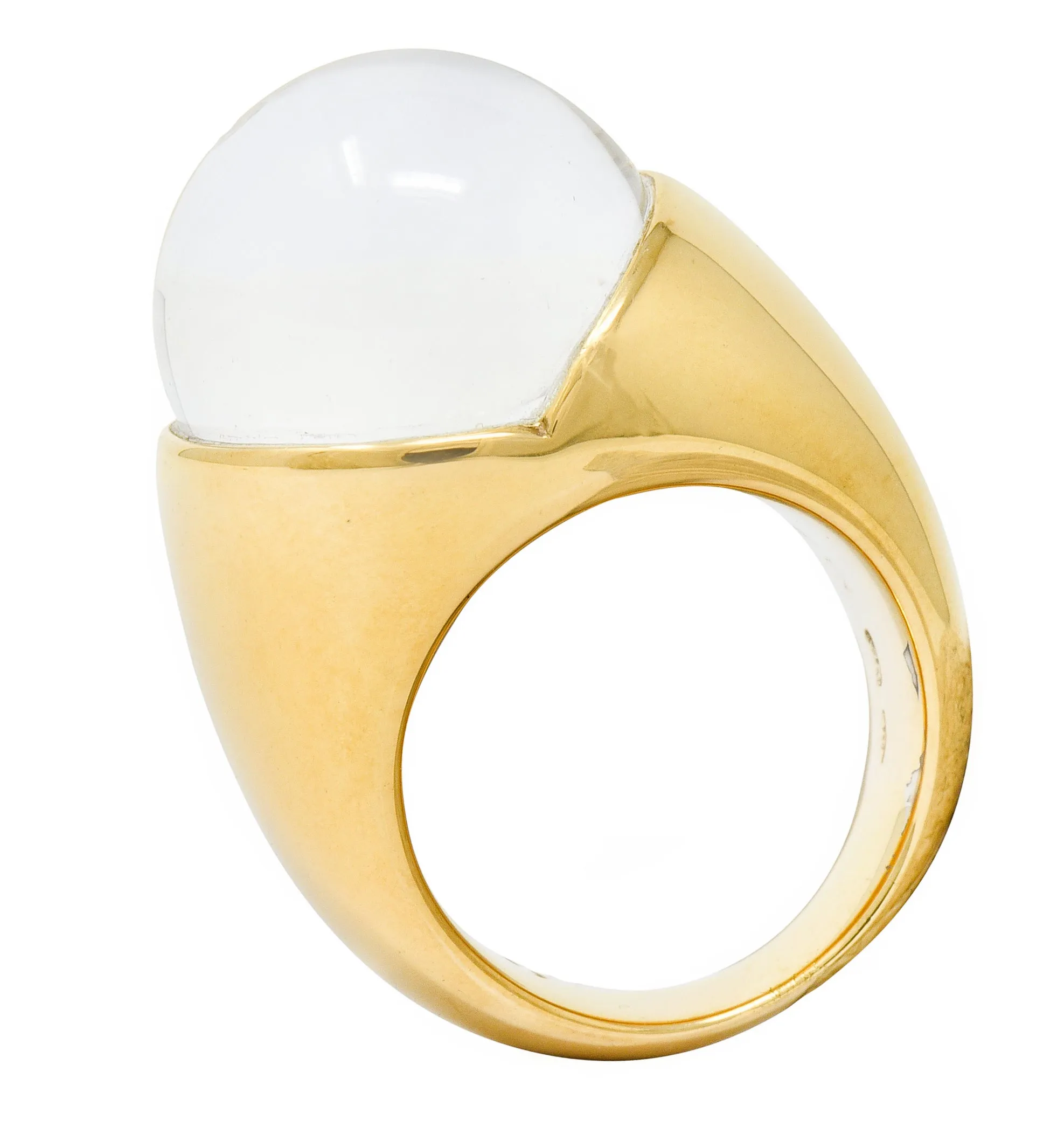 Mauboussin Paris Diamond Rock Crystal 18 Karat Gold Orb Ring