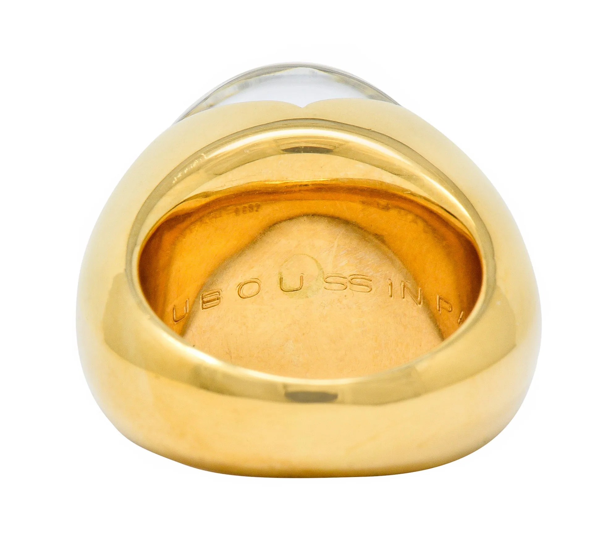 Mauboussin Paris Diamond Rock Crystal 18 Karat Gold Orb Ring