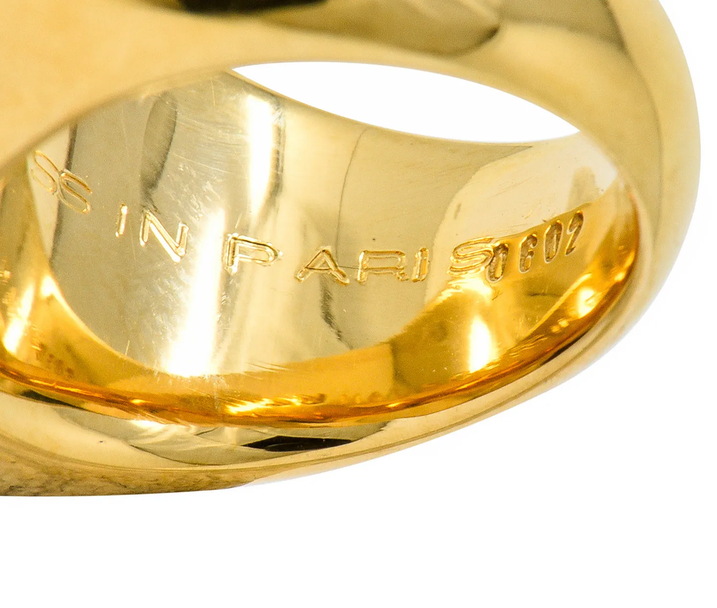 Mauboussin Paris Diamond Rock Crystal 18 Karat Gold Orb Ring