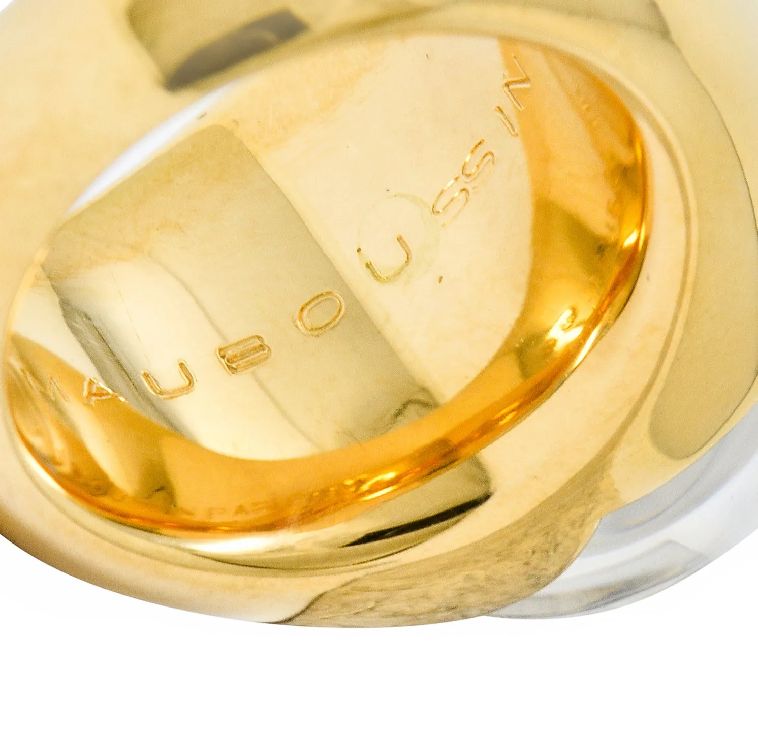 Mauboussin Paris Diamond Rock Crystal 18 Karat Gold Orb Ring