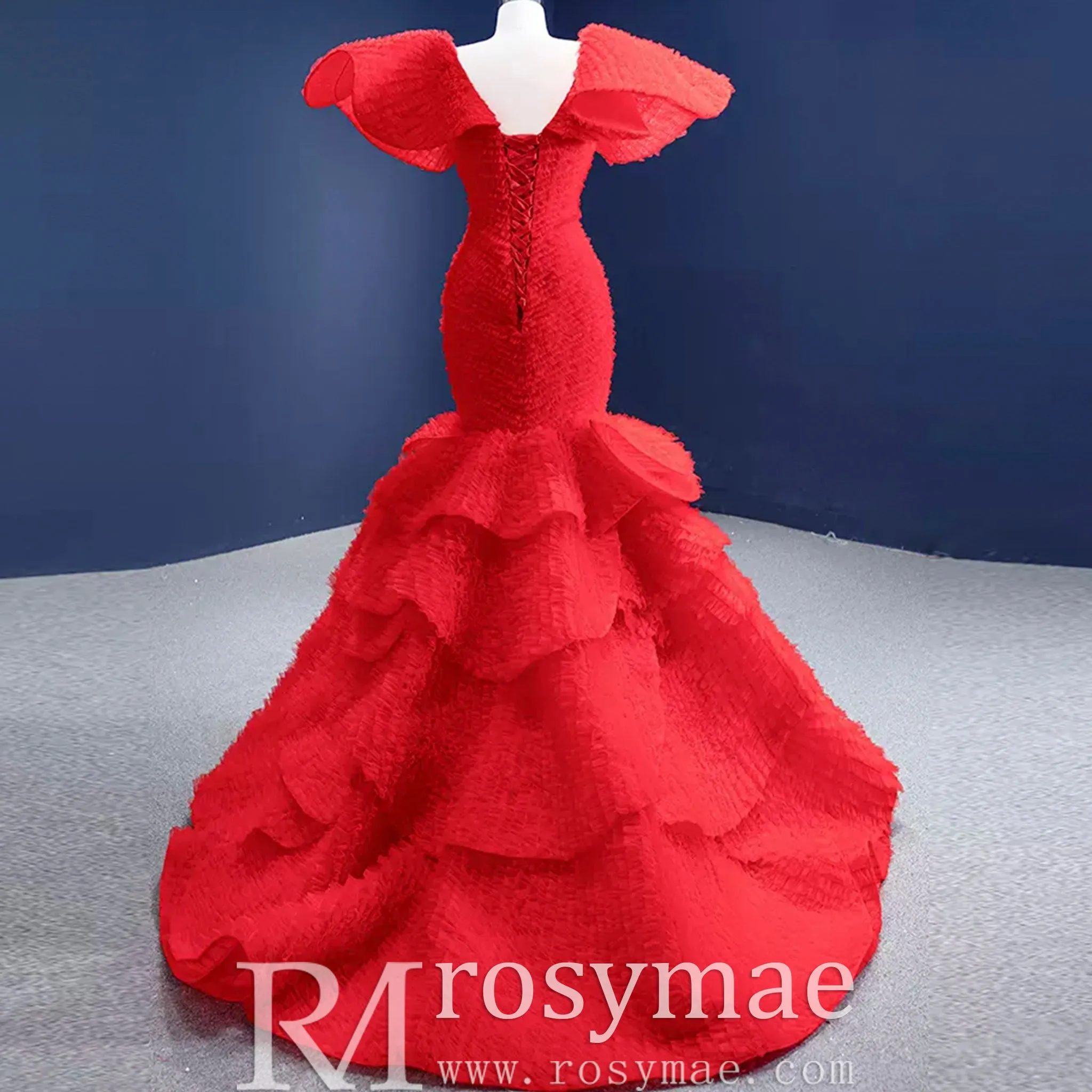 Mermaid Princess Tiers Prom Dress Luxury Custom Evening Gowns
