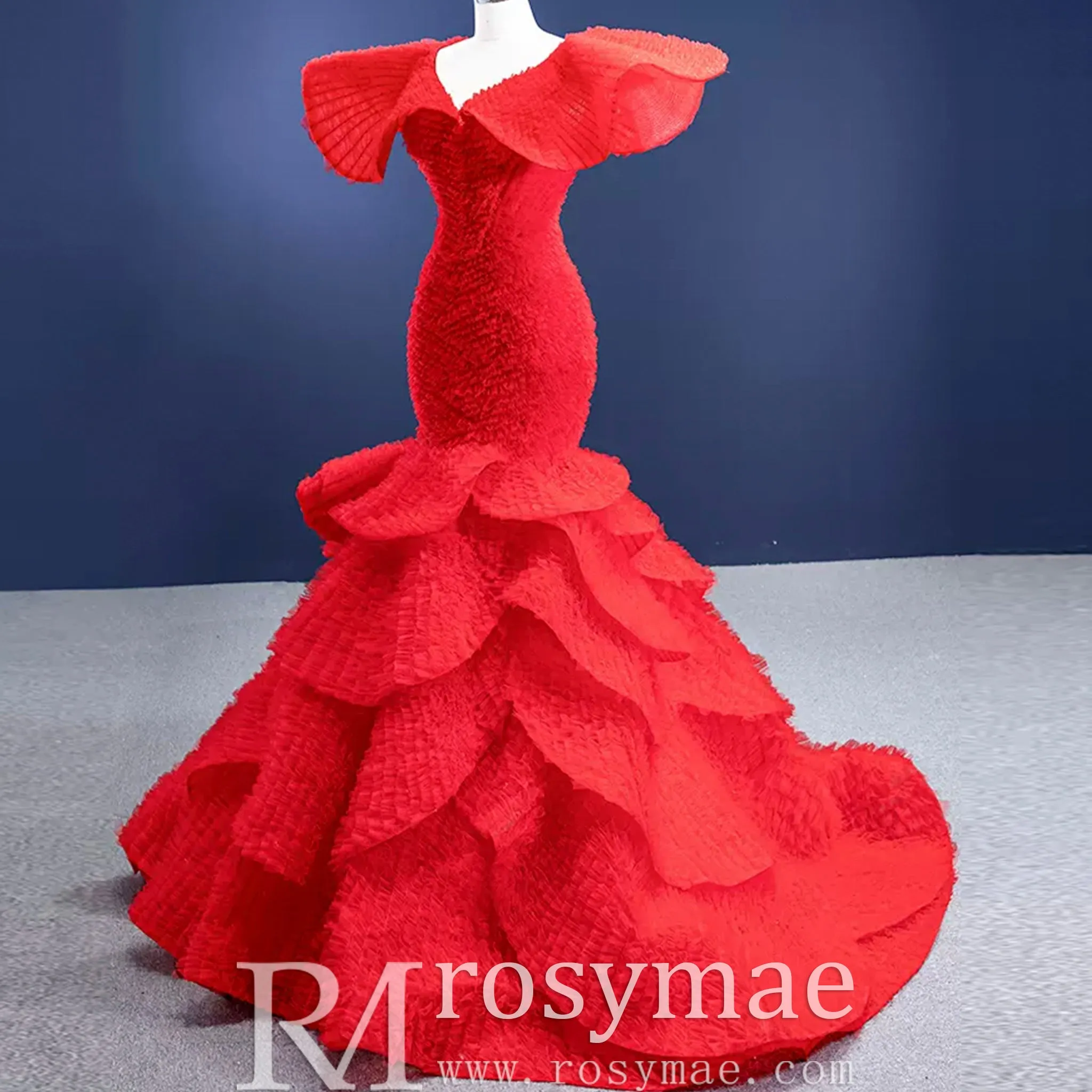 Mermaid Princess Tiers Prom Dress Luxury Custom Evening Gowns