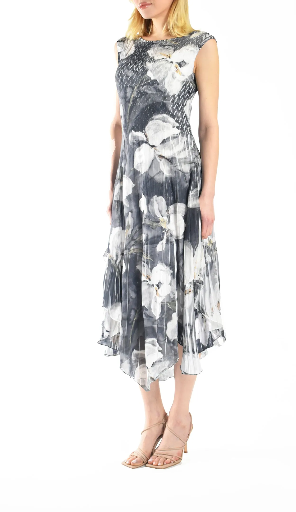Midnight Magnolia Asymmetrical Layered Hem Dress