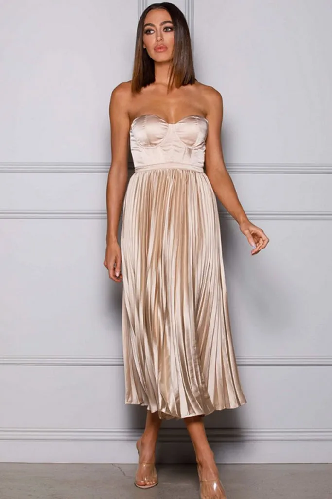 Milan Dress in Champagne by Elle Zeitoune - RENTAL