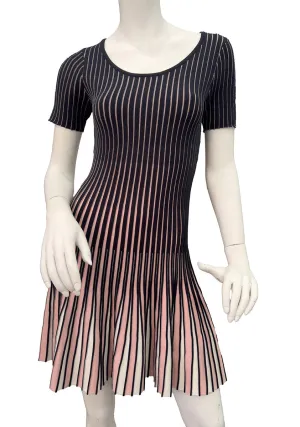 Milly SMALL Pleated Short Sleeve Knit Dress