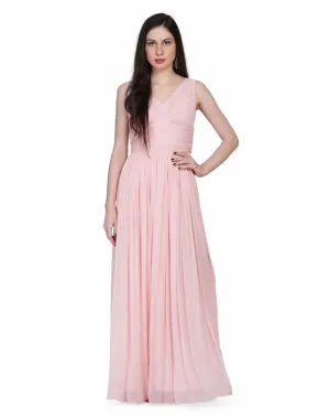 Miracolos By Ruchi's Rent  Women's Chiffon Gowns Light Pink