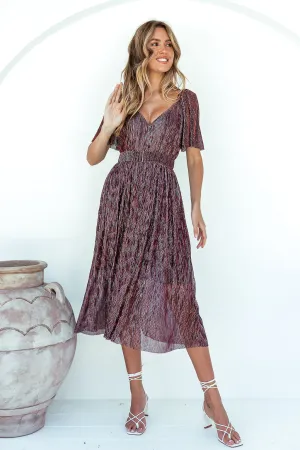 Misty Midi Dress- Wine Red