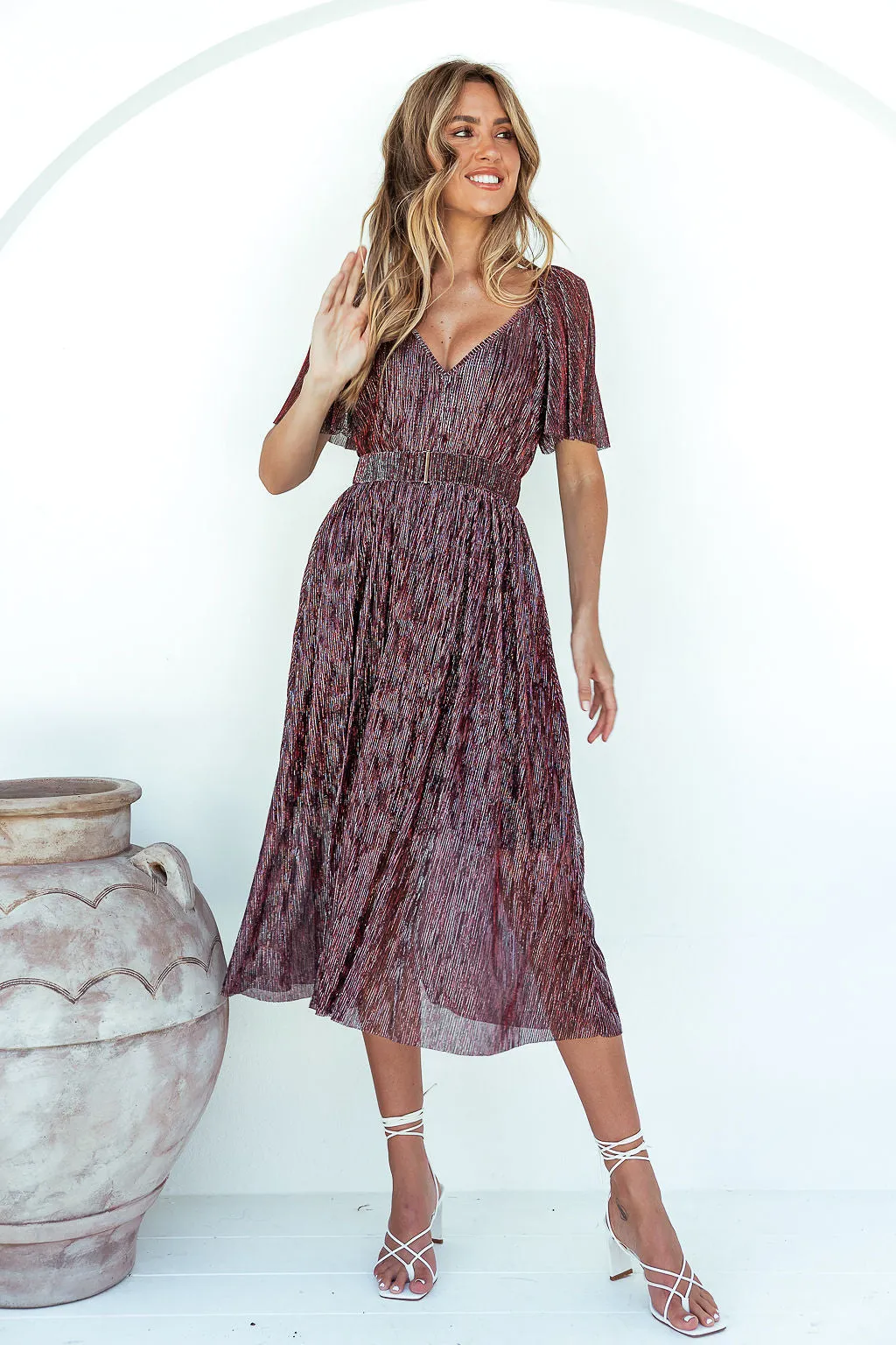 Misty Midi Dress- Wine Red