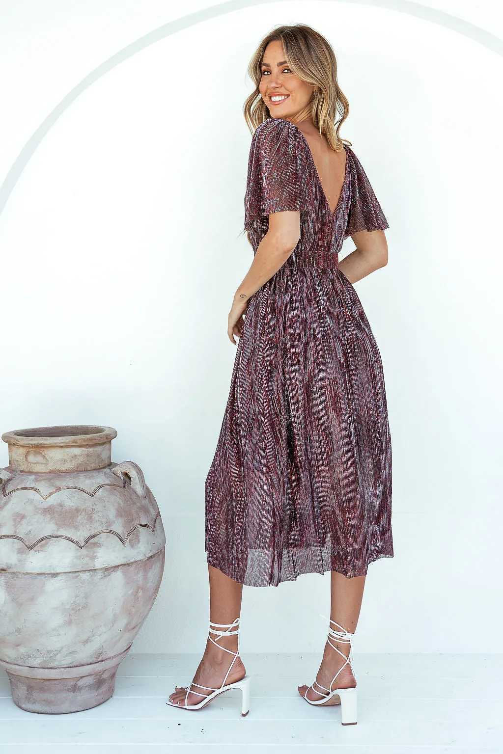 Misty Midi Dress- Wine Red