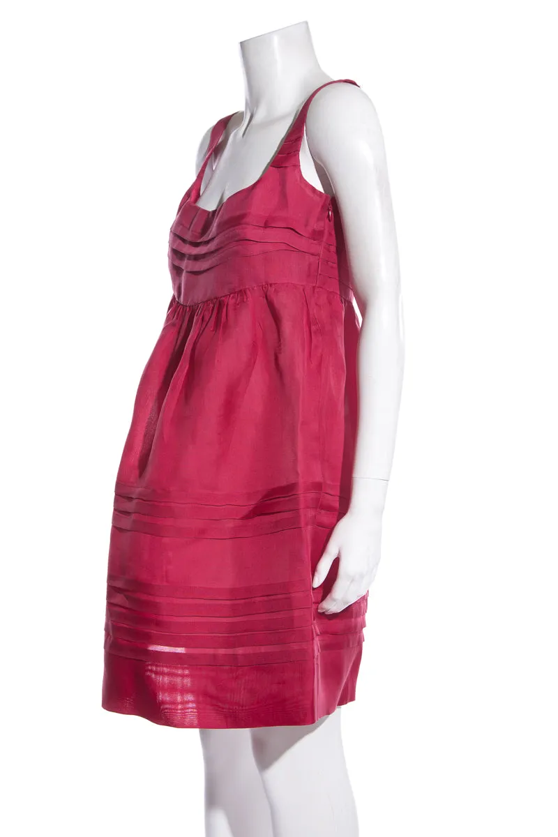 Miu Miu Raspberry Pleated Dress SZ 42