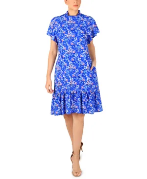 Mock Neck Asymmetrical Dress